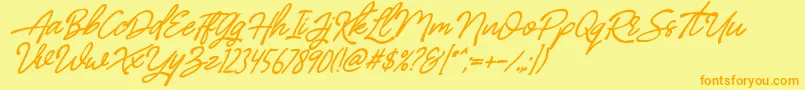 BilleniaStandard Font – Orange Fonts on Yellow Background