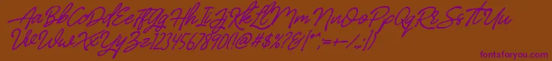 BilleniaStandard Font – Purple Fonts on Brown Background