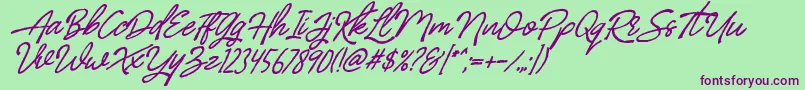 BilleniaStandard Font – Purple Fonts on Green Background