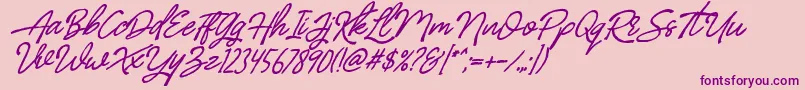 BilleniaStandard Font – Purple Fonts on Pink Background