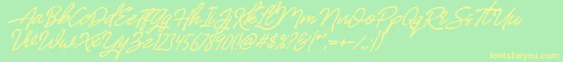 BilleniaStandard Font – Yellow Fonts on Green Background