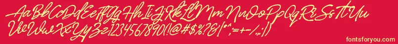 BilleniaStandard Font – Yellow Fonts on Red Background