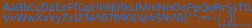 フォントEncodesansMedium – 茶色の背景に青い文字