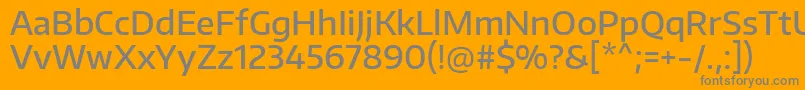 フォントEncodesansMedium – オレンジの背景に灰色の文字