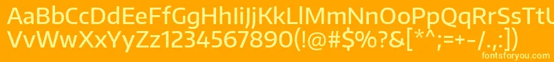 フォントEncodesansMedium – オレンジの背景に黄色の文字