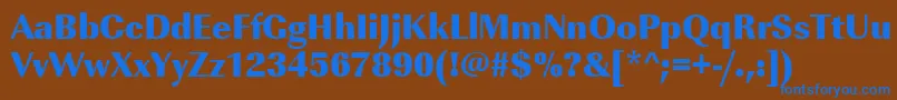 フォントUrwimperialtultbolnar – 茶色の背景に青い文字