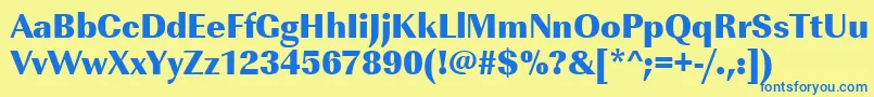 Urwimperialtultbolnar Font – Blue Fonts on Yellow Background