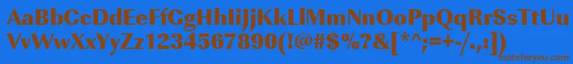 Urwimperialtultbolnar Font – Brown Fonts on Blue Background