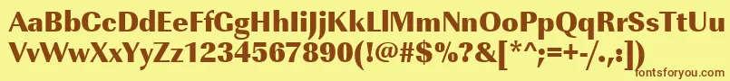 Urwimperialtultbolnar Font – Brown Fonts on Yellow Background