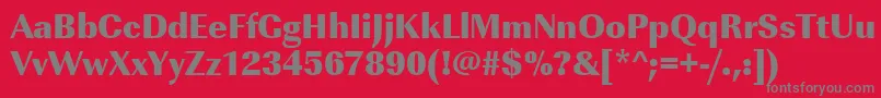 Urwimperialtultbolnar-Schriftart – Graue Schriften auf rotem Hintergrund