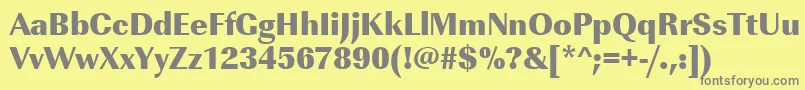 Urwimperialtultbolnar Font – Gray Fonts on Yellow Background