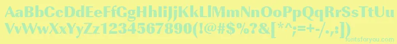 Urwimperialtultbolnar Font – Green Fonts on Yellow Background