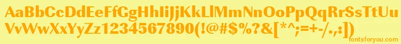 Urwimperialtultbolnar Font – Orange Fonts on Yellow Background