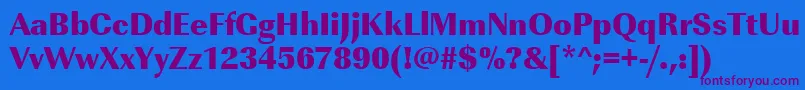 Urwimperialtultbolnar Font – Purple Fonts on Blue Background