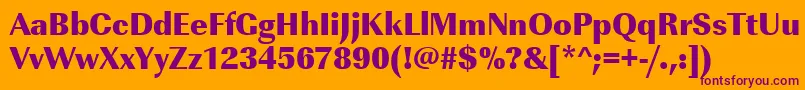 Urwimperialtultbolnar Font – Purple Fonts on Orange Background