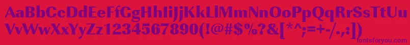 Urwimperialtultbolnar Font – Purple Fonts on Red Background