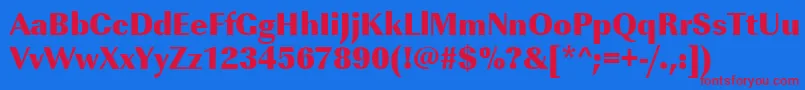 Urwimperialtultbolnar Font – Red Fonts on Blue Background