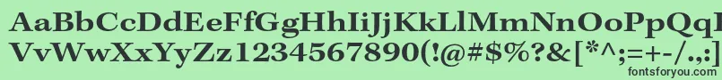フォントKeplerstdSemiboldextcapt – 緑の背景に黒い文字