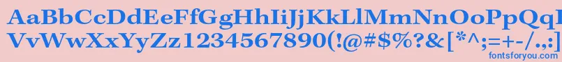 フォントKeplerstdSemiboldextcapt – ピンクの背景に青い文字