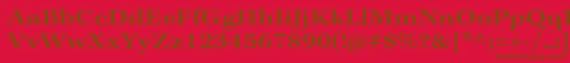 フォントKeplerstdSemiboldextcapt – 赤い背景に茶色の文字