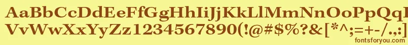 KeplerstdSemiboldextcapt Font – Brown Fonts on Yellow Background