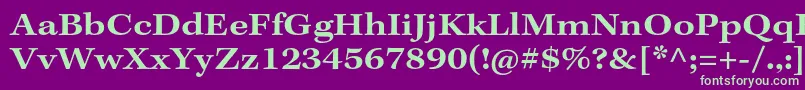 フォントKeplerstdSemiboldextcapt – 紫の背景に緑のフォント
