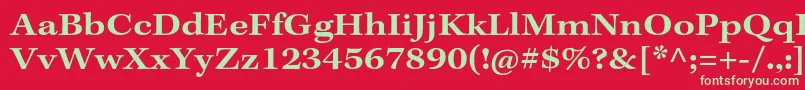フォントKeplerstdSemiboldextcapt – 赤い背景に緑の文字