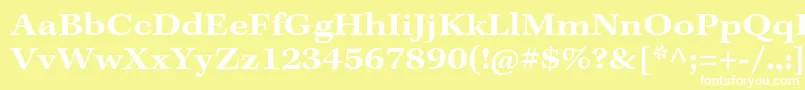 Шрифт KeplerstdSemiboldextcapt – белые шрифты на жёлтом фоне