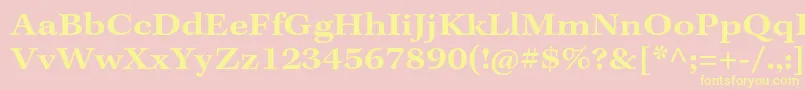 Шрифт KeplerstdSemiboldextcapt – жёлтые шрифты на розовом фоне