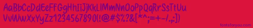 EtchasRegular Font – Purple Fonts on Red Background