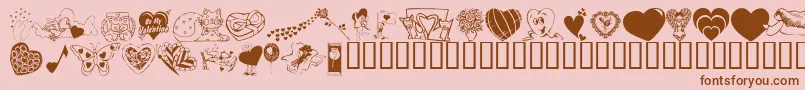 フォントKrBeMineAgain – ピンクの背景に茶色のフォント