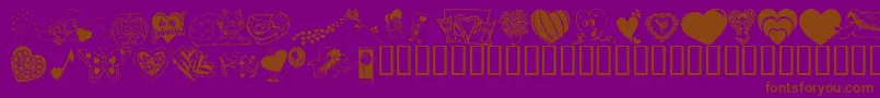 フォントKrBeMineAgain – 紫色の背景に茶色のフォント