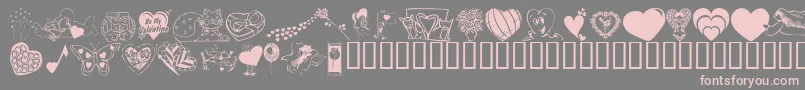 KrBeMineAgain-fontti – vaaleanpunaiset fontit harmaalla taustalla