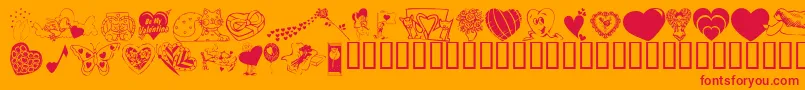 KrBeMineAgain Font – Red Fonts on Orange Background