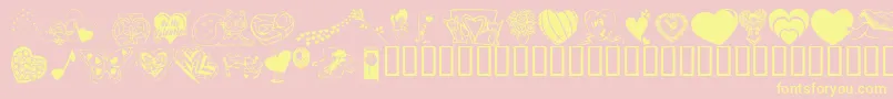 KrBeMineAgain Font – Yellow Fonts on Pink Background