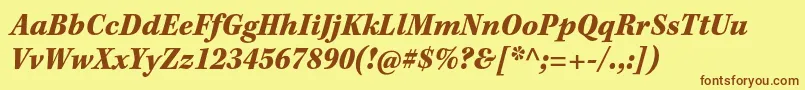 KeplerstdBlackscnitcapt Font – Brown Fonts on Yellow Background