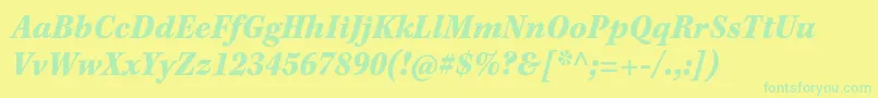 KeplerstdBlackscnitcapt Font – Green Fonts on Yellow Background