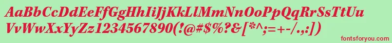 Шрифт KeplerstdBlackscnitcapt – красные шрифты на зелёном фоне