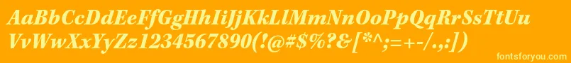 KeplerstdBlackscnitcapt-Schriftart – Gelbe Schriften auf orangefarbenem Hintergrund