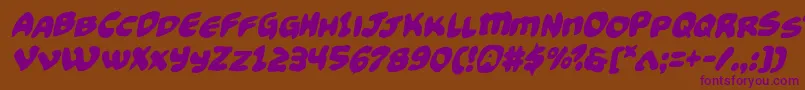 Funnypagesfunkital Font – Purple Fonts on Brown Background