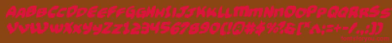 Funnypagesfunkital Font – Red Fonts on Brown Background