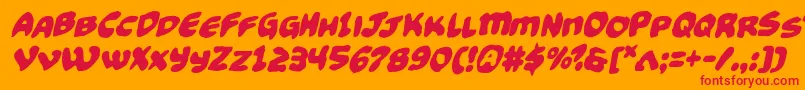 Funnypagesfunkital Font – Red Fonts on Orange Background