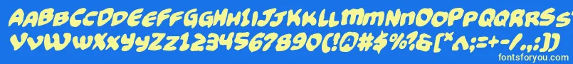 Funnypagesfunkital Font – Yellow Fonts on Blue Background