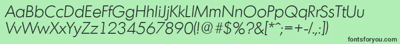 MontrealserialLightItalic Font – Black Fonts on Green Background