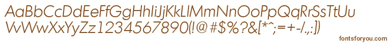 MontrealserialLightItalic-fontti – ruskeat fontit valkoisella taustalla