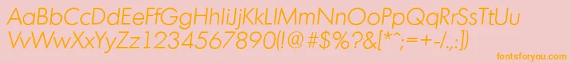 MontrealserialLightItalic Font – Orange Fonts on Pink Background