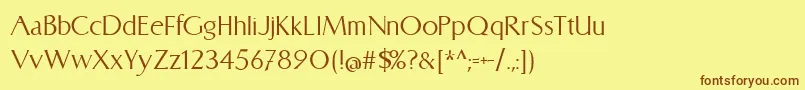 Catlinz1.8 Font – Brown Fonts on Yellow Background