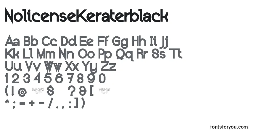 NolicenseKeraterblack font – alphabet, numbers, special characters