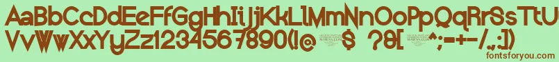 NolicenseKeraterblack Font – Brown Fonts on Green Background