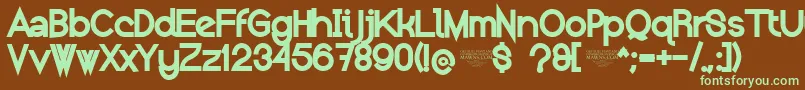 NolicenseKeraterblack Font – Green Fonts on Brown Background